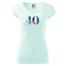 Kvetinové číslo kreslené - 40