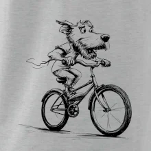 Pes na bicykli