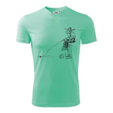 Kreslený rybár na pni