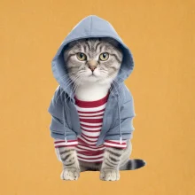 Mačka v pruhovanom triku