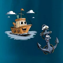 Parové tričko - Loď a kotva