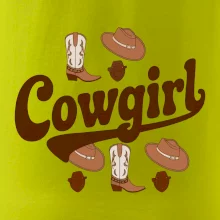 Cowgirl nápis a oblečenie Cowgirl nápis a oblečenie