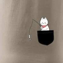 Mačka s rybou vo vrecku