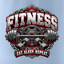 Fitness činka a závažia eat sleep repeat