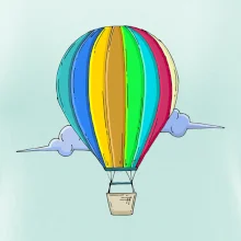 Teplovzdušný balón v oblakoch