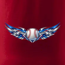 Baseballový míček s kovovými křídly
