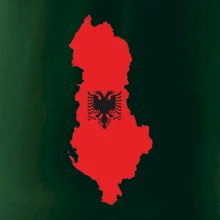 Albánsko mapa a znak Albánsko mapa a znak