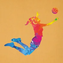 Volejbalista/Volejbalistka splash s loptou