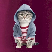 Mačka v pruhovanom triku