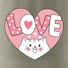 Mačka love - ružové srdce
