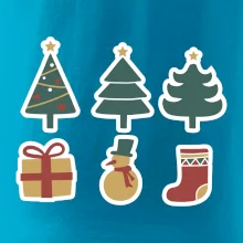 Vianočná sada - stromčeky a darčeky
