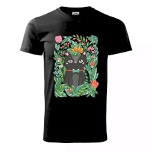 Mačka s kvetmi maľované