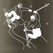 Lyžovanie - kreslené obrázok