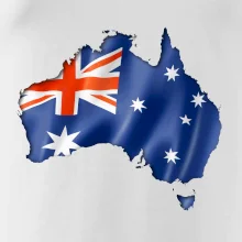 Austrália - vlajka vlajúca mapa