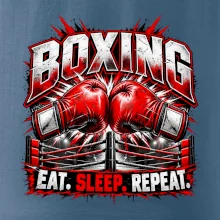 Boxerské rukavice v ringu eat sleep repeat