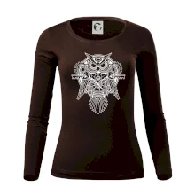 Steampunk sova čiernobiela