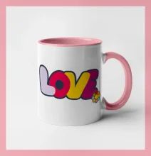 Love nápis s kvetinou