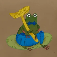 Žaba s hubou (studio-arte.cz)