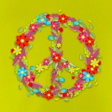 Peace symbol červené kvety