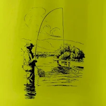 Kreslený rybár s podberákom