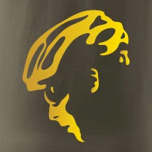 Hlava cyklista zlatá