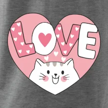 Mačka love - ružové srdce