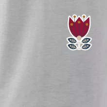 Folklór na prsníku kvetina štvorlistá