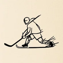 Kreslený hokejista tučnou fixkou