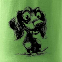 Čiernobiela karikatúra jazvečík