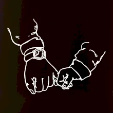 Otec a syn ruky obrys