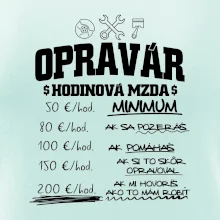 Hodinová mzda - opravár