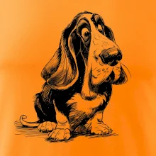 Čiernobiela karikatúra baset