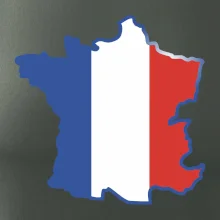 Francúzska vlajka mapa obrys Francúzska vlajka mapa obrys