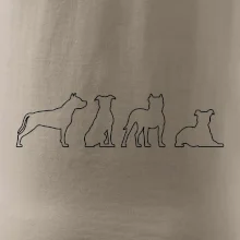 Americký stafordšírsky teriér v rôznych pozíciách