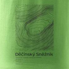 Děčínský Sněžník - vrstevnice v obdĺžniku