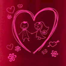 Svadba - kreslené srdce