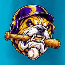 Baseballový buldok s pálkou