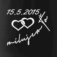 Mikina milujem ťa s dátumom na rukáve