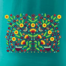 Folklór - farebne kvetiny obdĺžnik