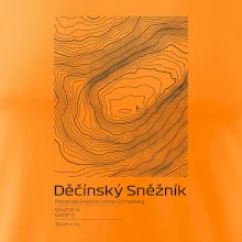 Děčínský Sněžník - vrstevnice v obdĺžniku