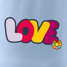 Love nápis s kvetinou