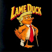 Trump jako kulhající kachna retro komiks
