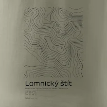 Lomnický štít - vrstevnice v obdĺžniku
