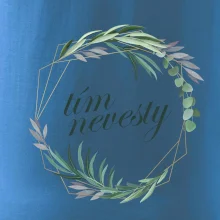 Tím nevesty kvetinový kruh zelený