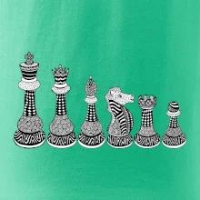Šachové figúrky v rade - kreslené