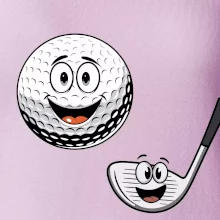 Parové tričko - Golfová palica a loptička