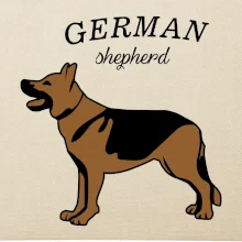 Nemecký ovčiak - hnedý s nápisom