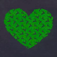 Vianočné jelene v srdci