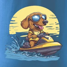 Jazvečík na vodnom skútri