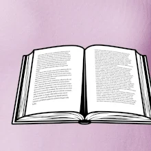 Kniha čiernobiela otvorená s textom